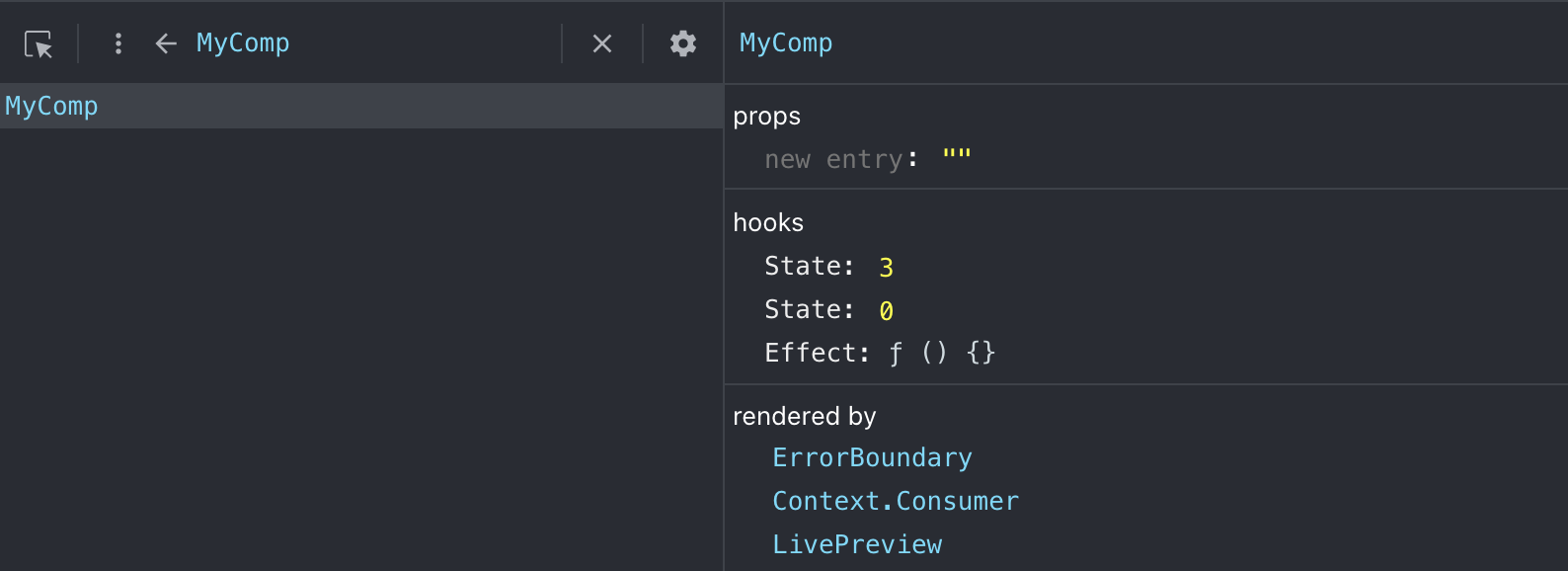 One entry for each of our hooks